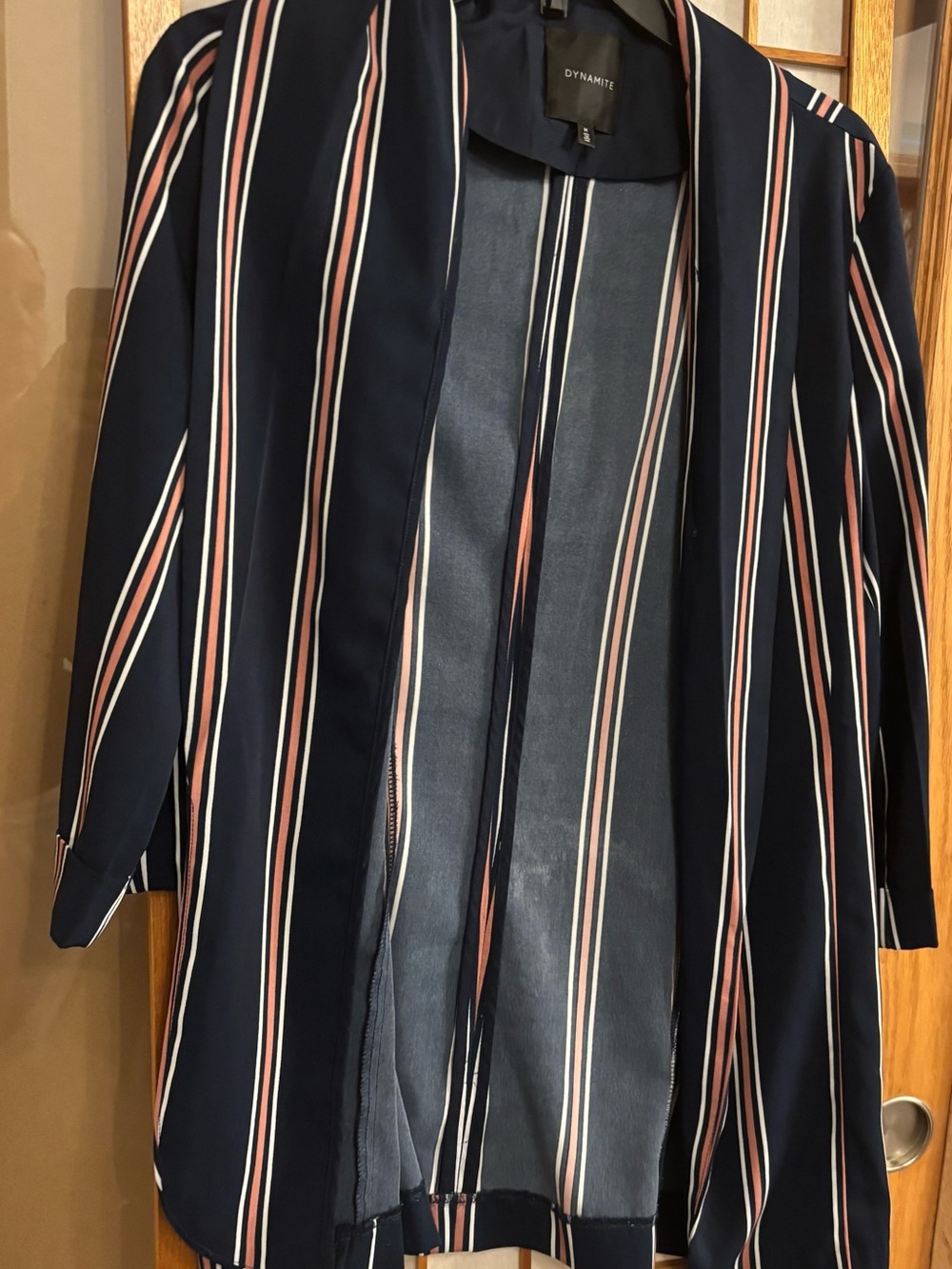 Dynamite Striped Lightweight Open Blazer - Size M